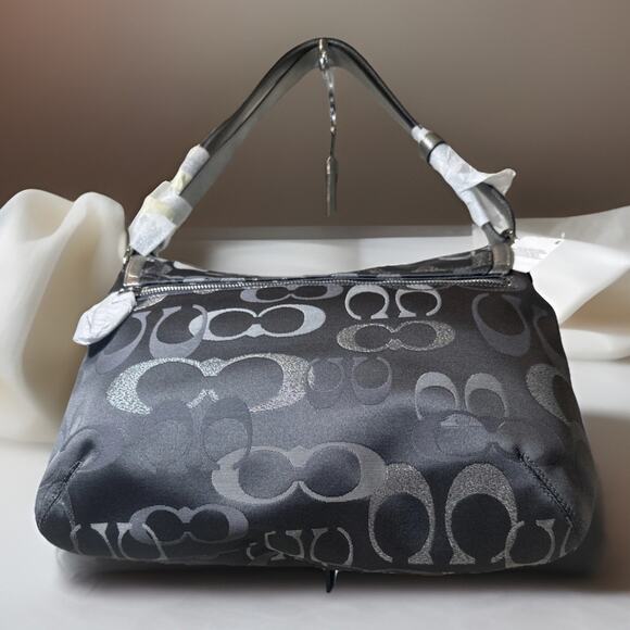 Coach Shoulder Penelope Sig Flap Bag F20461 NWT Rare Discontinued Grey/Silver - Picture 11 of 14